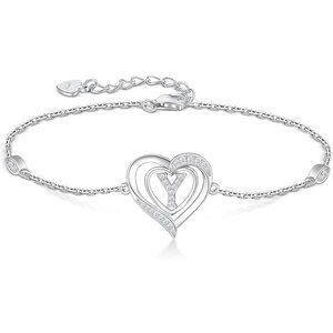 Heart Initial 925 Sterling Silver Letter Alphabet Jewelry - Letter Y